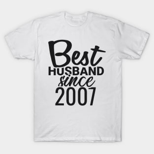 'Best Husband Since 2007' Sweet Wedding Anniversary Gift T-Shirt